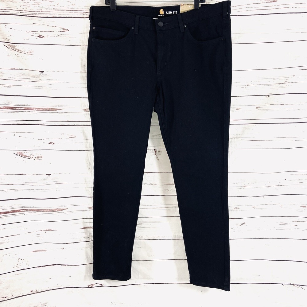 Carhartt Jeans Women's 18 Tall Black High-Rise Sim Fit Rugged Flex Stretch New